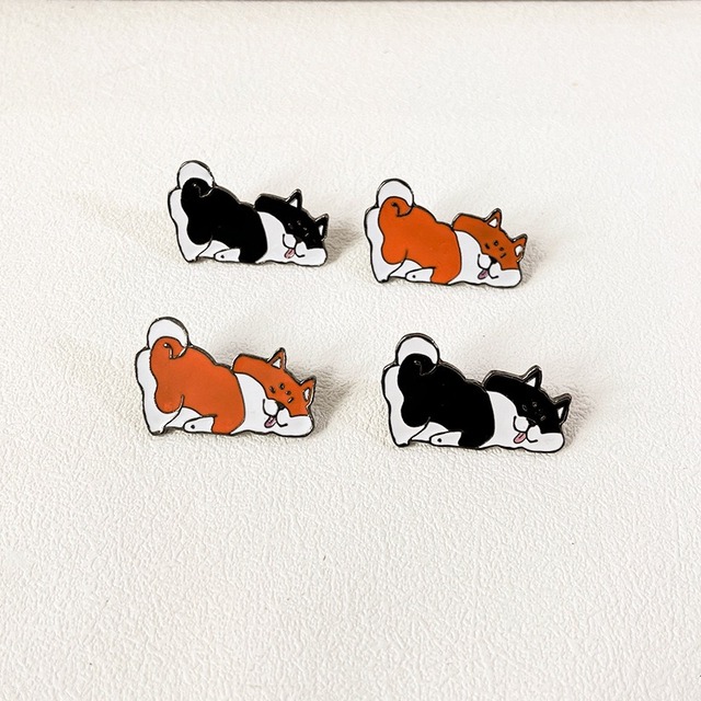 柴犬 ピンバッジ アート ステッカー ペイント  アートクラフトセット ピンズ 留め具 可愛い おしゃれ