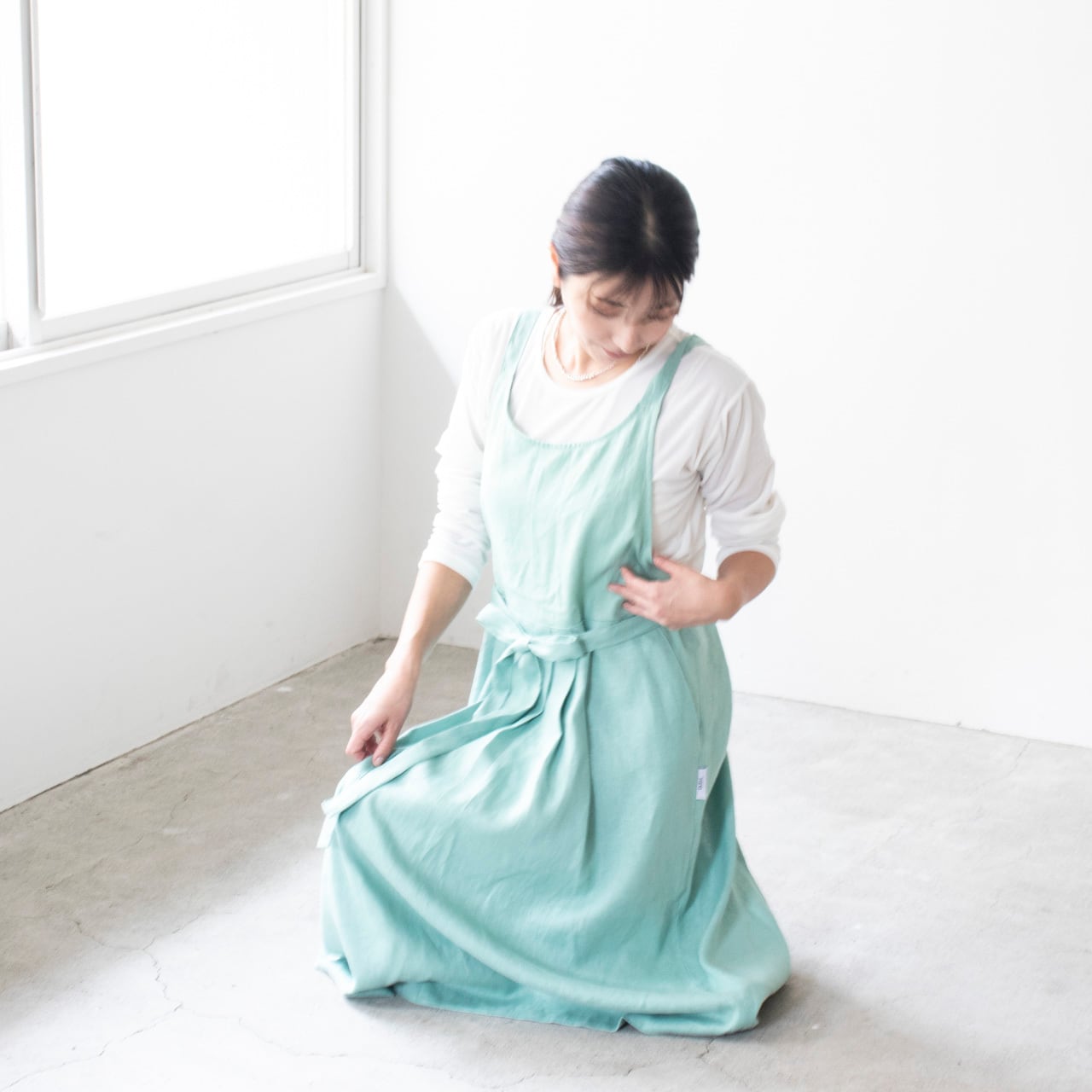 ワンピースエプロン【ミントグリーン】 | Ha10 Online Store