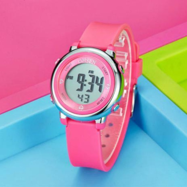 レディース　スポーツウォッチ　腕時計　ピンク　防水　LED　デジタル　多機能　メンズ　ガール　ボーイ　Trendy-24-pink