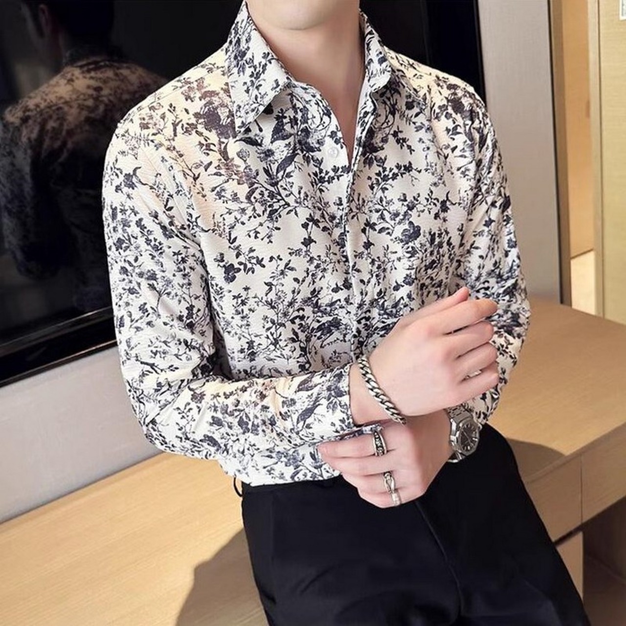 lapel floral shirt 00162