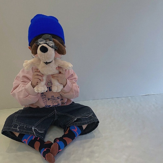 【即納】 パンダ・チェック柄のクルーソックス 4足セット