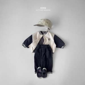 【ONU】ロールアップデニムパンツ ブラック 80〜130cm 240825