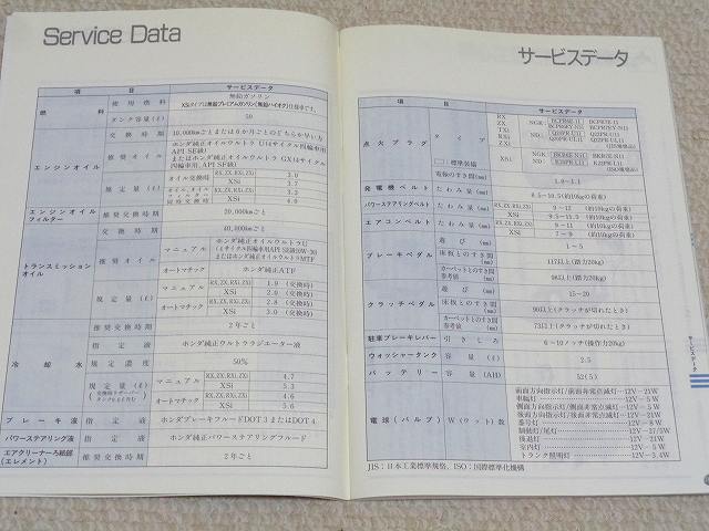HONDA インテグラ】取扱説明書 DA7 DA8 RX ZX RXi ZXi XSi☆ZC型 B16A