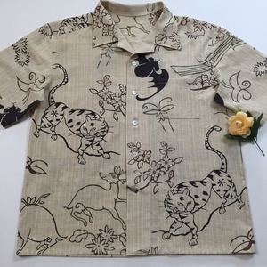 浴衣アロハシャツ(動物)メンズＬサイズ