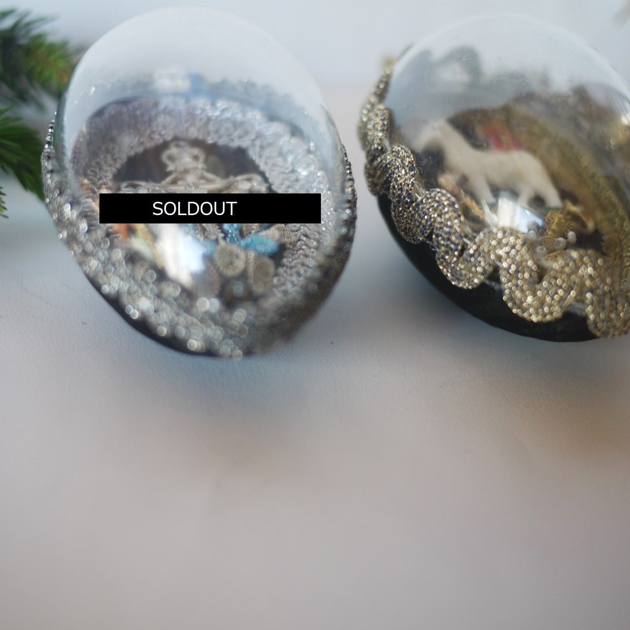 ドイツ製 手書きの卵・可愛いザルツガラスオーナメント4種類セット