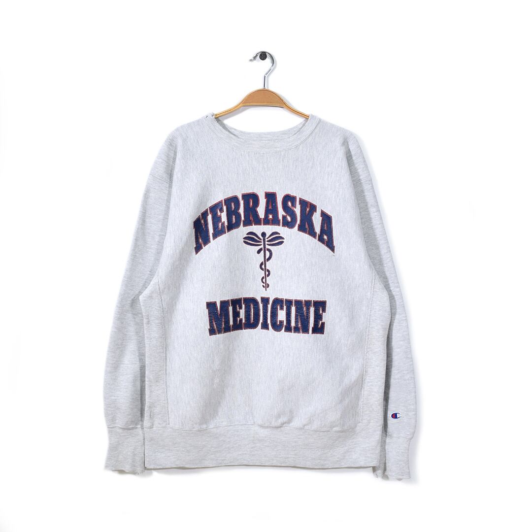 90s チャンピオン USA製 リバースウィーブ スウェット ヴィンテージ NEBRASKA MEDICINE CHAMPION メンズXL 古着 @CF0597