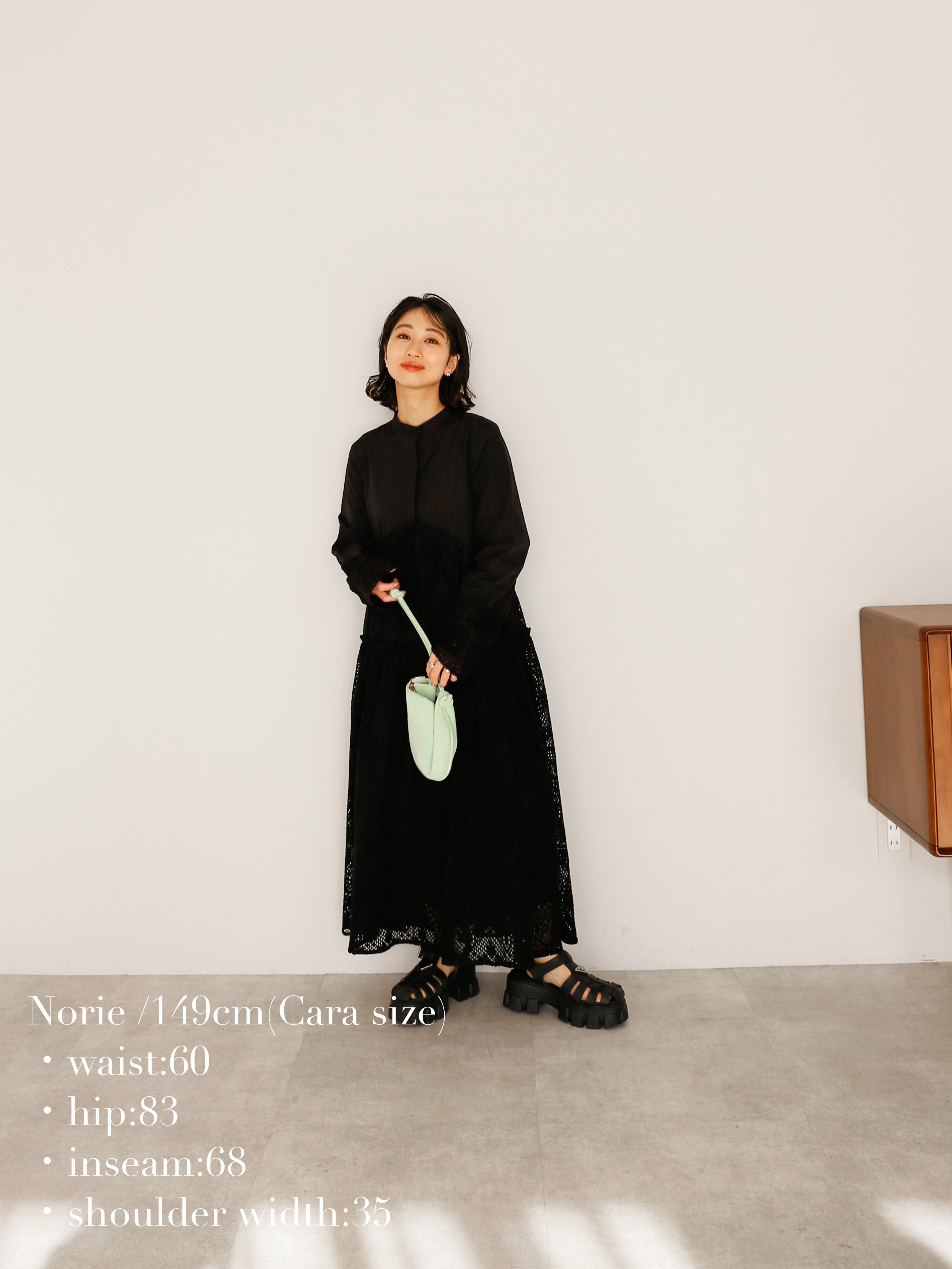 lace band collar tiered onepiece | Katrin TOKYO