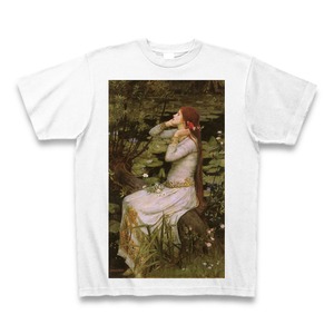 オフィーリア（1894年）（ジョン・ウィリアム・ウォーターハウス）：厳選名画Tシャツコレクション（ホワイト・絵画 L サイズ）・世界の美術作品名画グッズ【安心の送料込・税込】