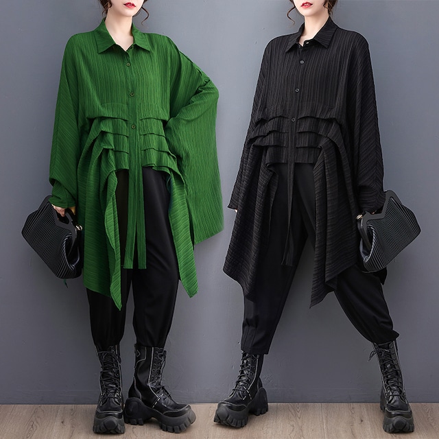 BAT SLEEVES CAPE DESIGN SHIRT 2colors M-6892