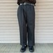 30s Euro Vintage ドレスパンツ W94cm ストライプ 針刺し バックルバック ブラック グレー ヴィンテージ ユーロ スラックス タック 20s