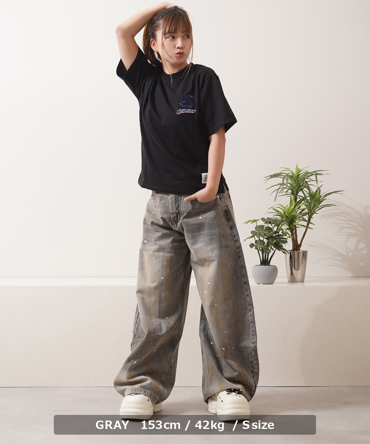 ◆ペインティング バレルレッグ ジーンズ◆gt-801052