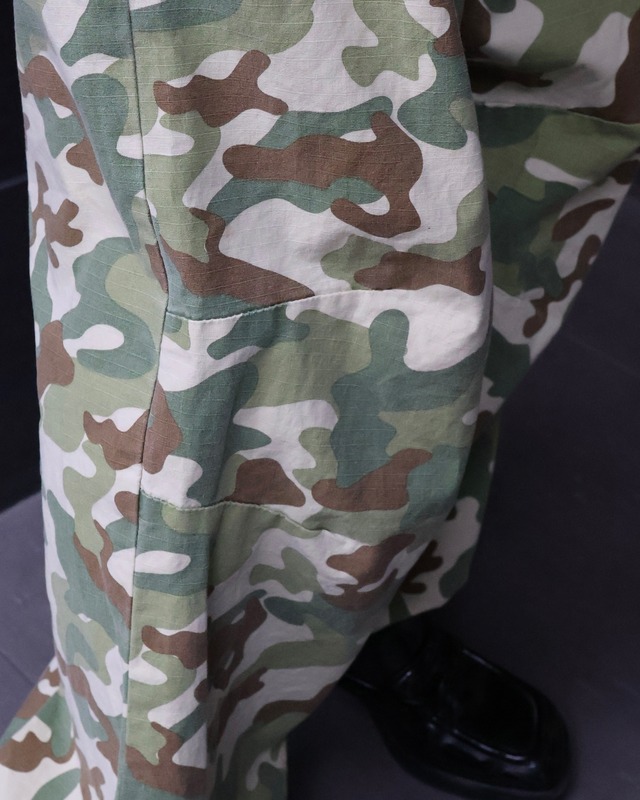 drawstring wide camouflage pants