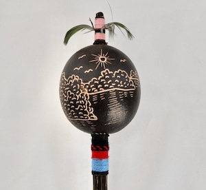 マラカス-1 シピボ族の民芸品　木の実　