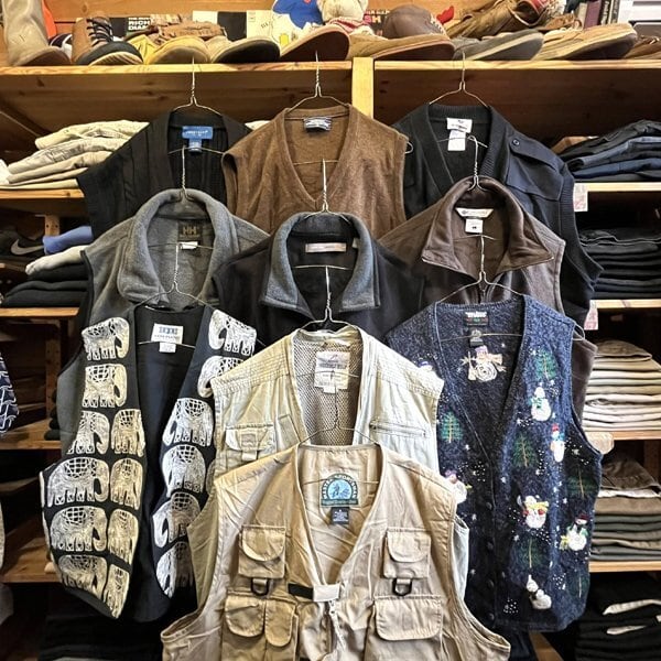 1点物◇ペリーエリスPerry Ellisフリースベスト中古ジレ古着メンズ