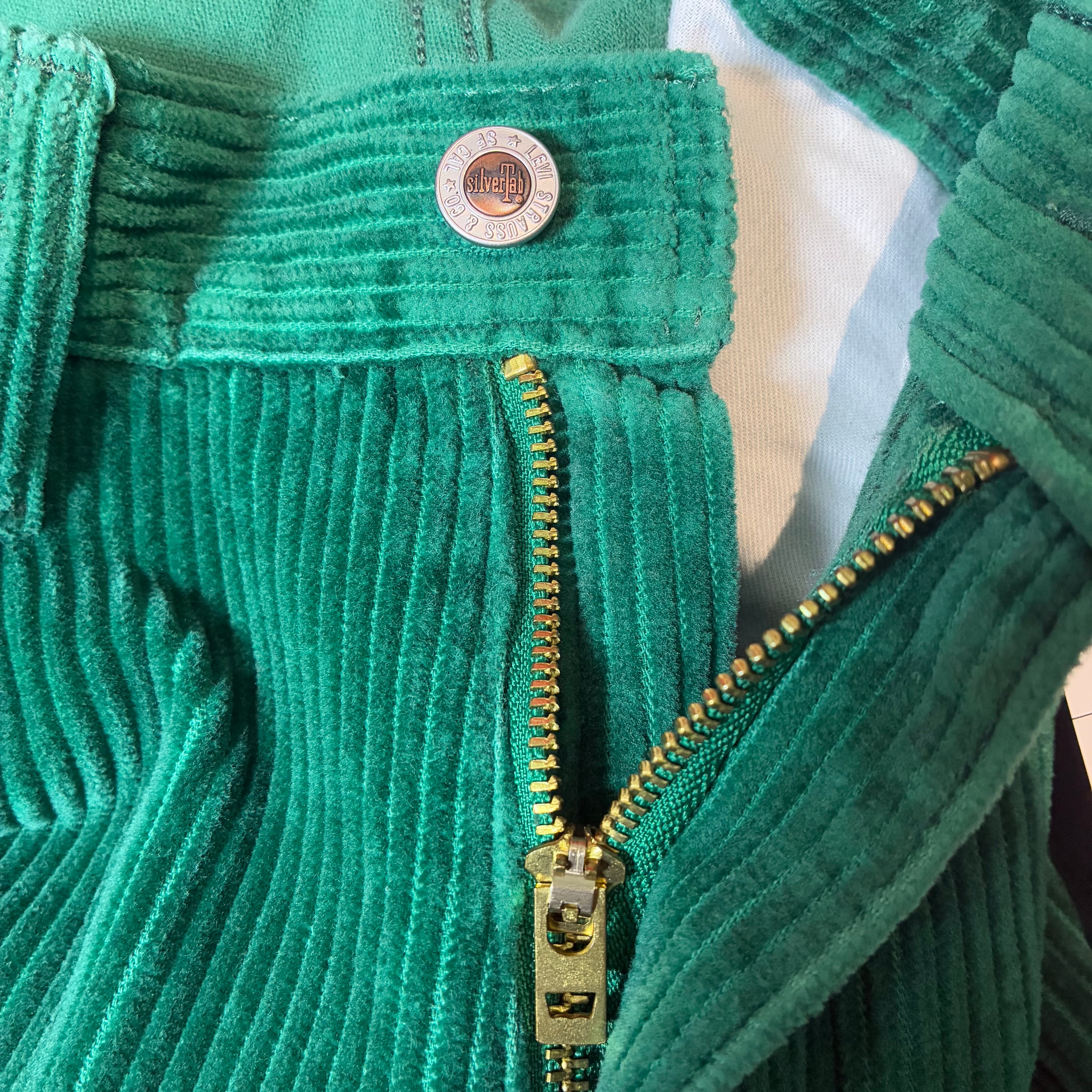 Levi's Silver Tab BAGGY 緑コーデュロイパンツ W34 リーバイス