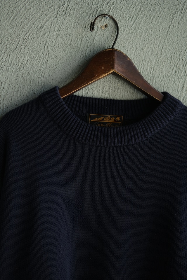 Utah／80's "Eddie Bauer" cotton knit／navy