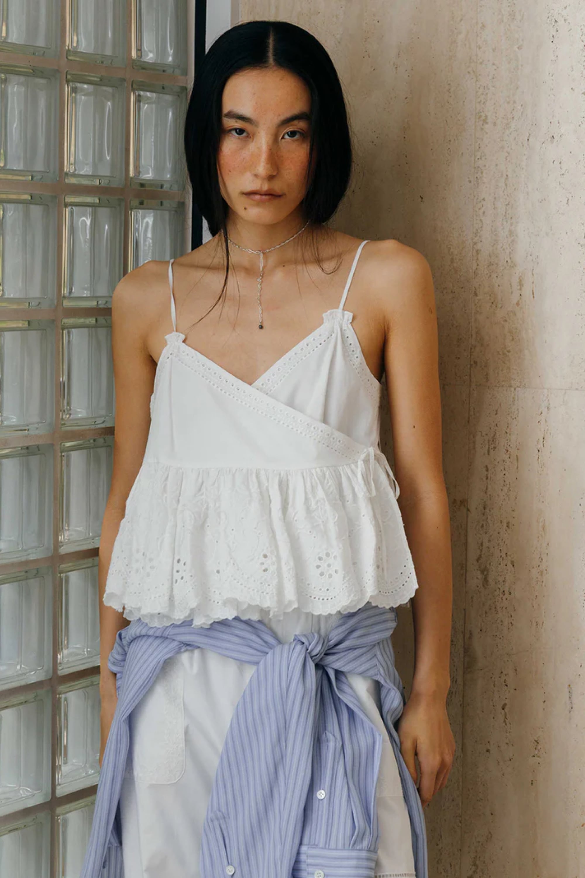 CREDONA LACE PATCHWORK TOPS レースパッチワークトップス White