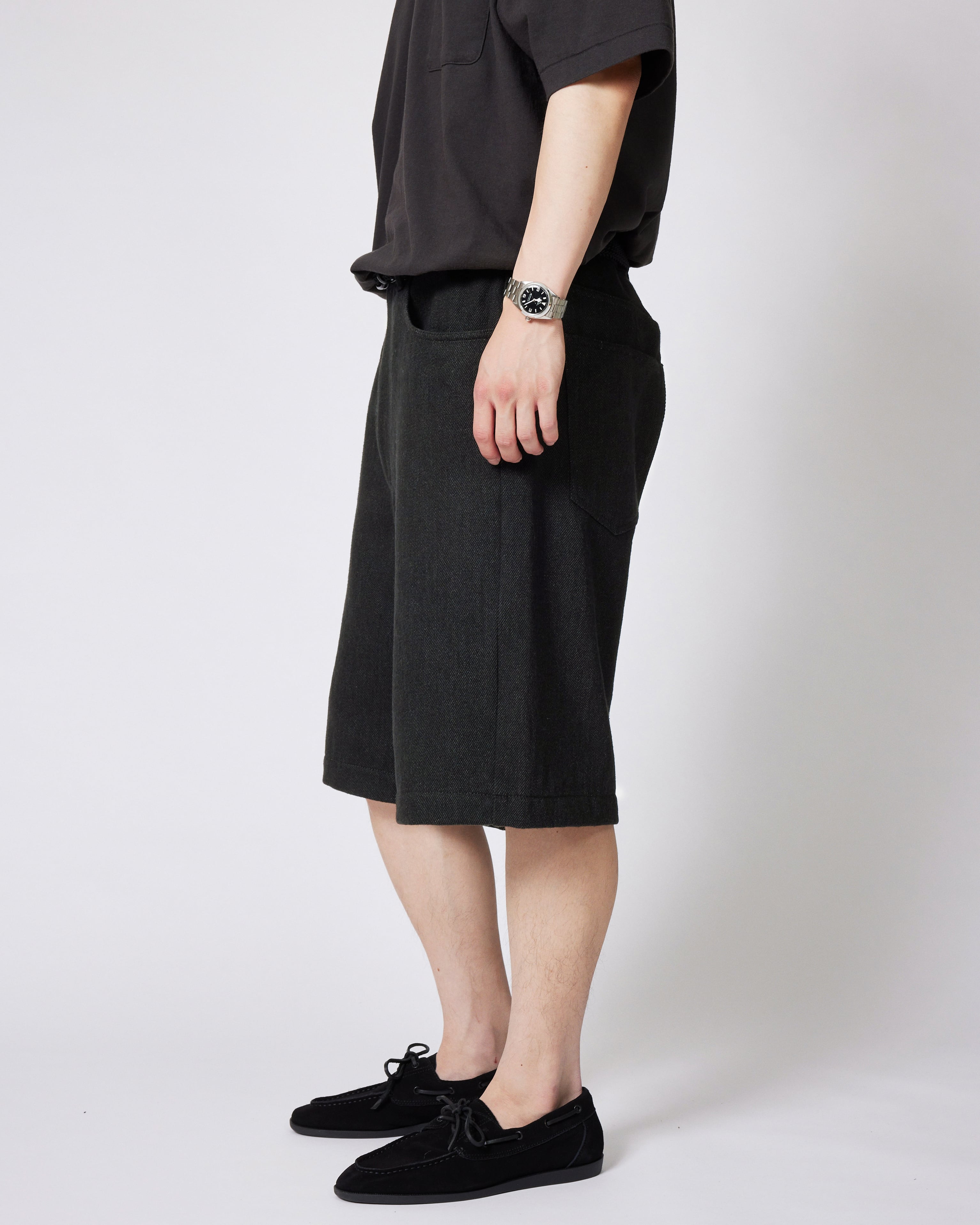 everyone soft denim shorts (BLACK) | everyone