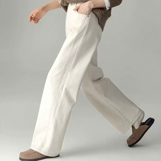 ハイウエストセミワイドデニム　  M00059