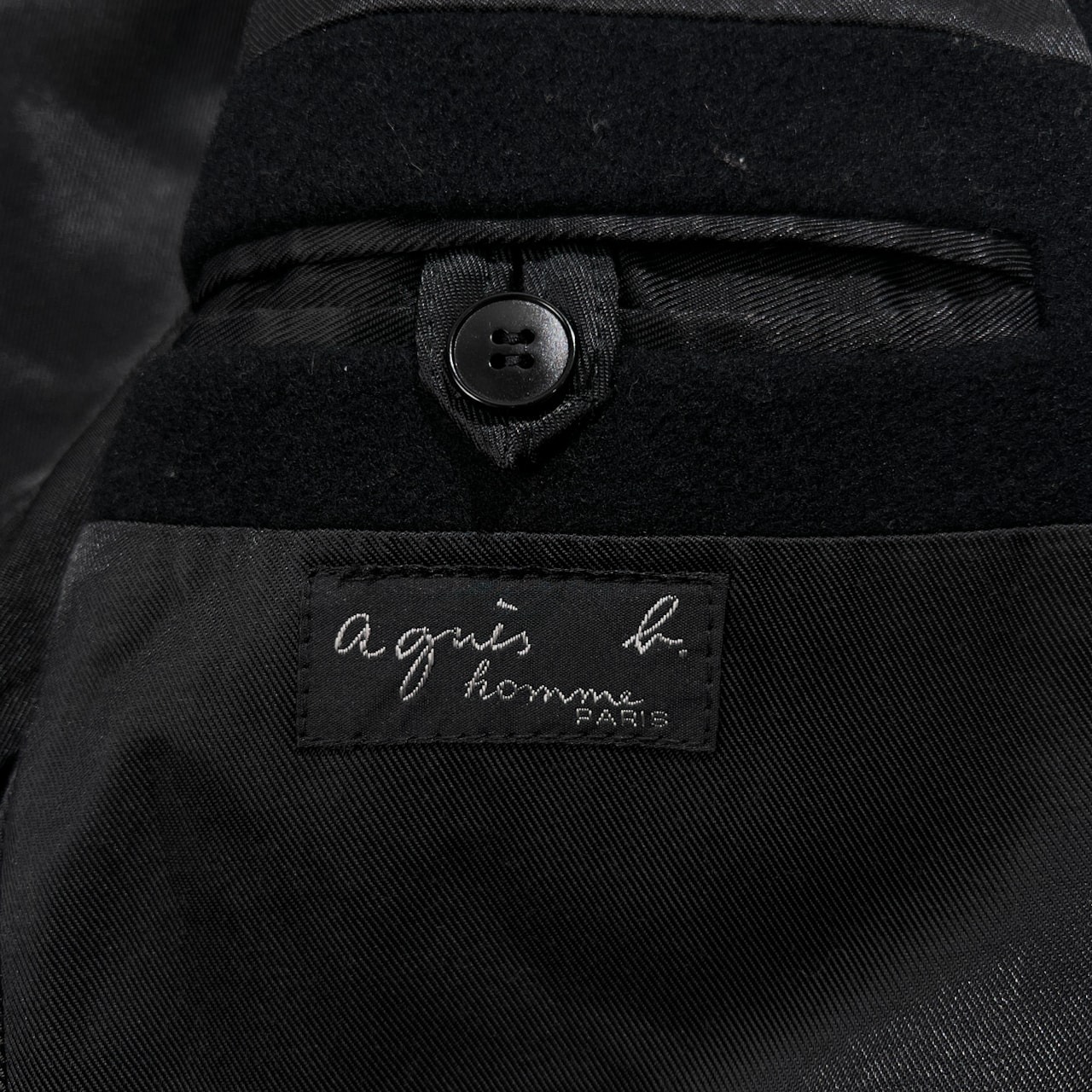 90s 00s フランス製 agnes b. homme アニエスベー オム メルトン ウール チェスターコート サイズ 1 /ブラック/ビンテージ/オールド