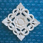 ブロックプリント生地【50cm単位】インド綿 花柄 マリンブルー #45292-BL1