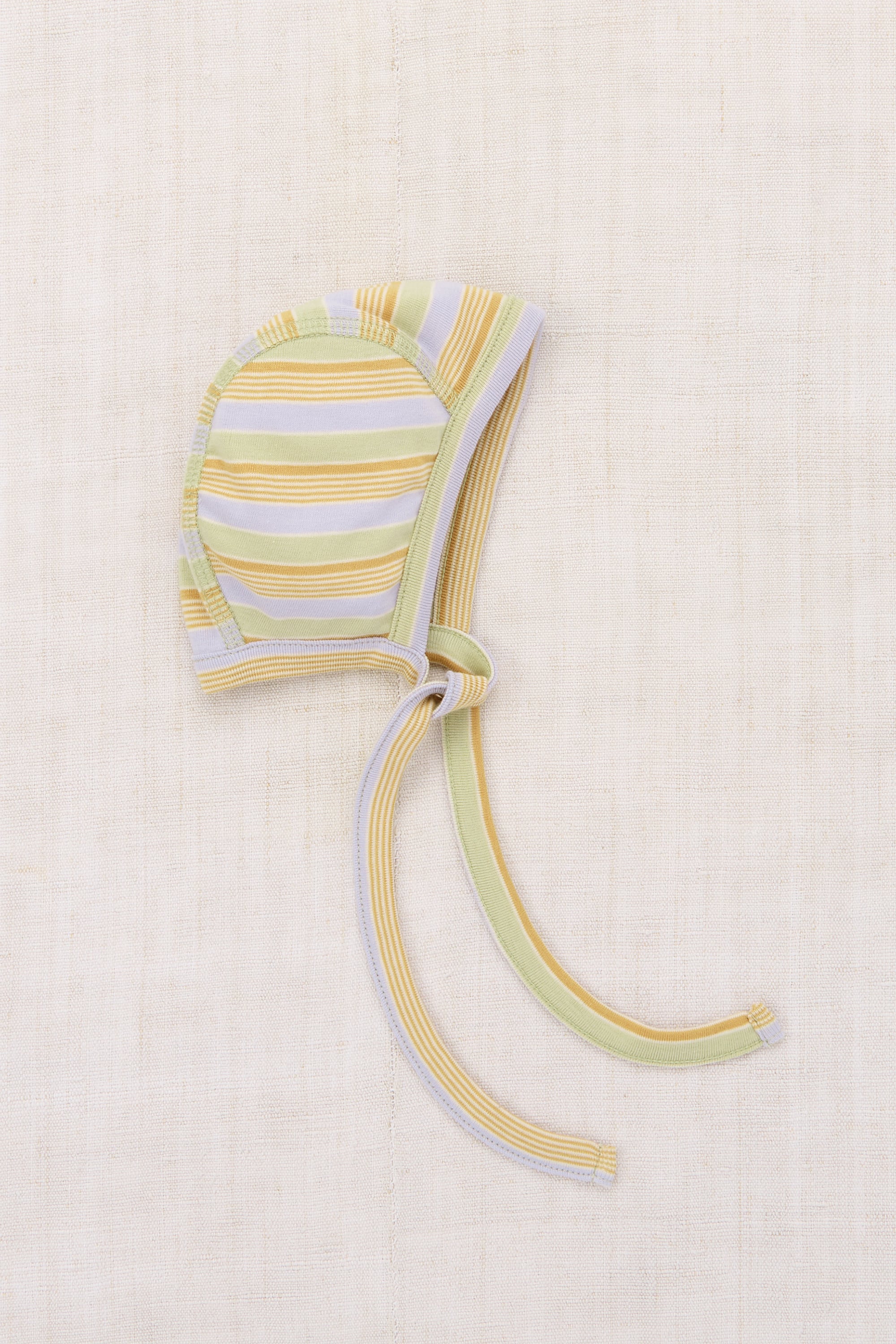 【misha＆puff】ボンネット 6-12m Misha&Puff 26SS 〉 BABY BONNET / MIST AVENUE STRIPE | 世界の子供服
