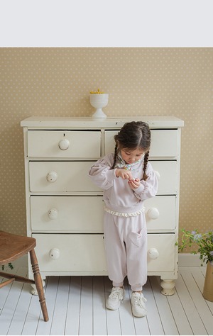 秋レース裾花柄トレーナー