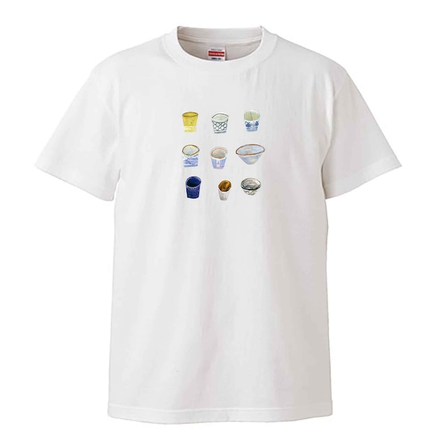 おちょこずらり / Tシャツ / あべみちこ /  -WHITE/ NATURAL-