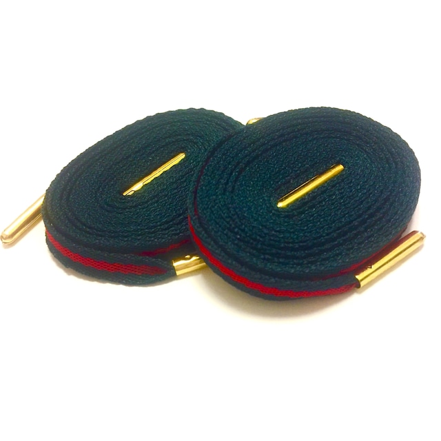 STRIPE SHOELACES "GUCCI" GOLD TIP