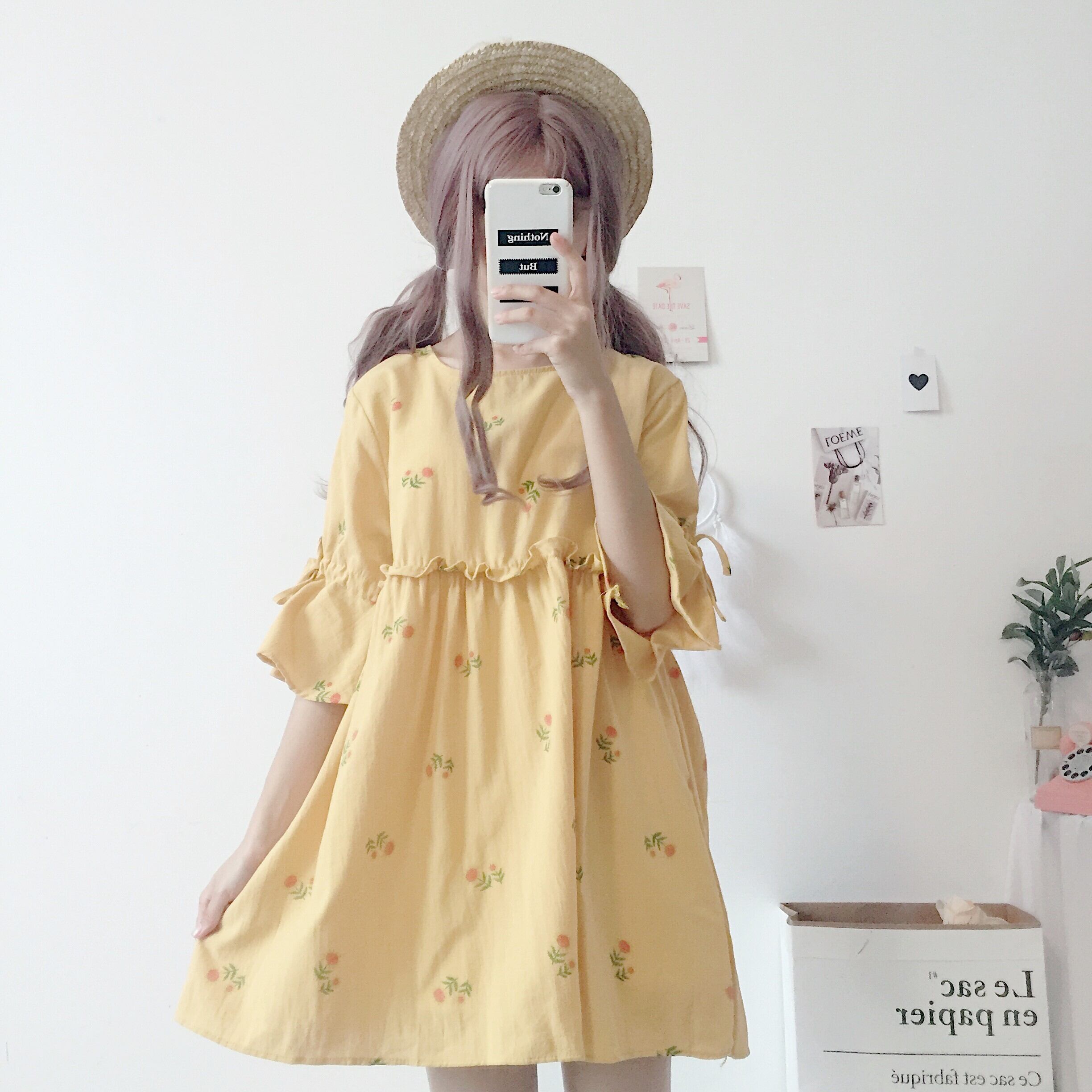 Flowerデザイン ドレス サマースタイルルーズスカート 大人ガーリー スウィート キュート カジュアル 夏物 フラワーデザイン 萌量不足71755844517