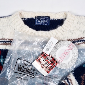【HANDKNIT】Woolrich wool sweater XL /90's ウールリッチ ハンドニットセーター