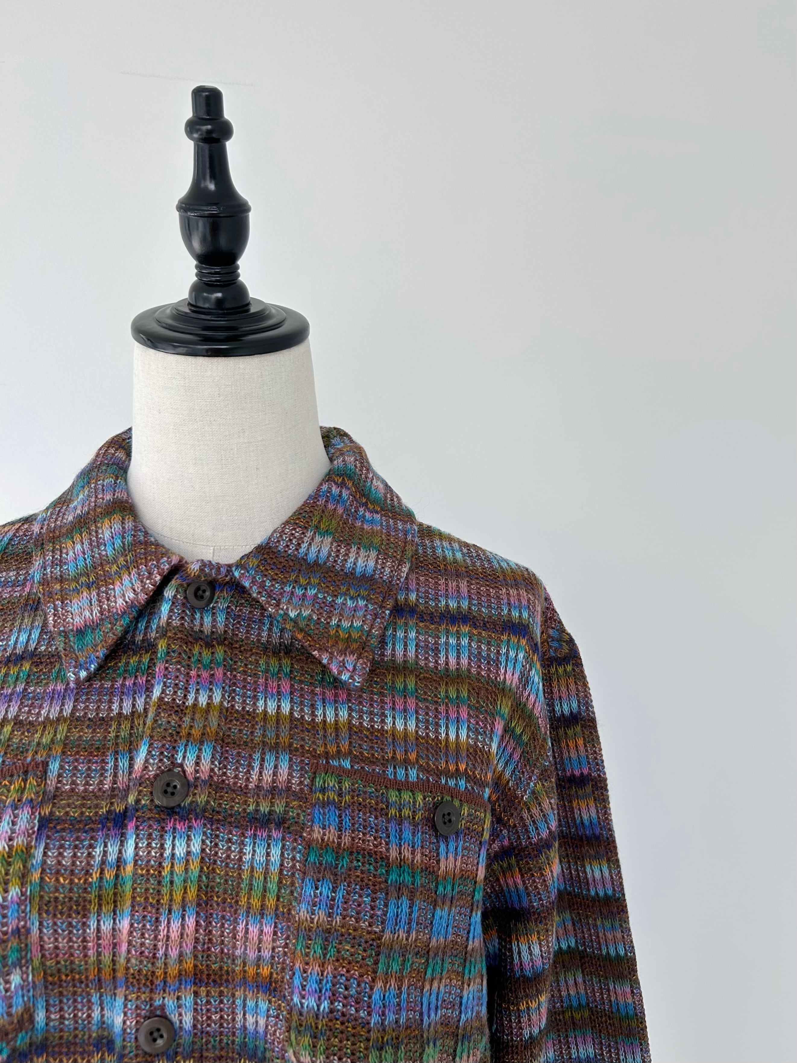 COOHEM MULTI KASURI CHECK TWEED SHIRT | KOKO