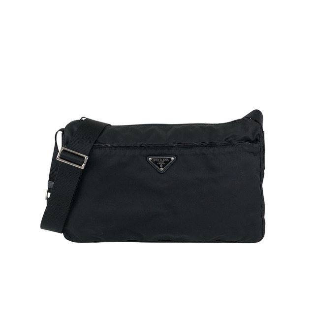 PRADA プラダ ショルダーバッグ ブラック トライアングルロゴ ナイロン vintage ヴィンテージ オールド ik68if