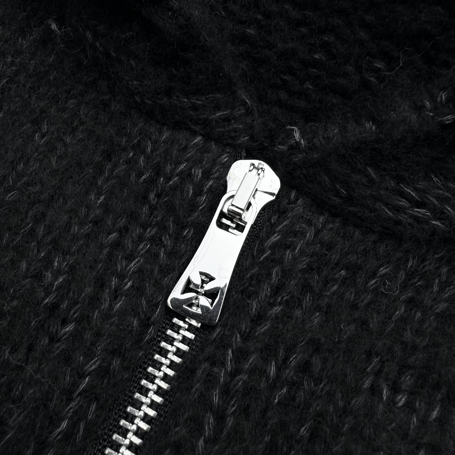 ASKYURSELF / BRUSHED CROSS ZIP KNIT HOODIE | HOLICK