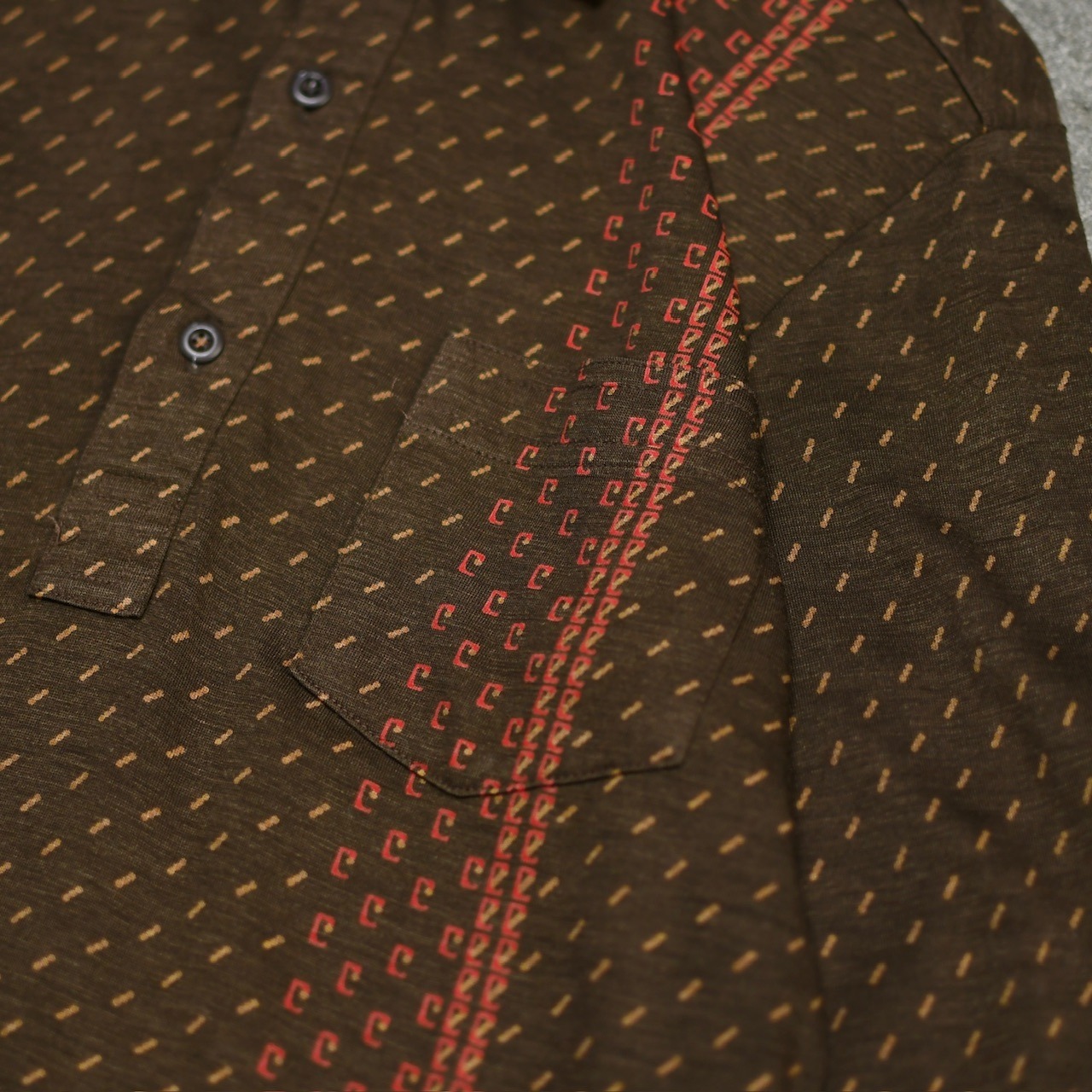 pattern polo shirt brown