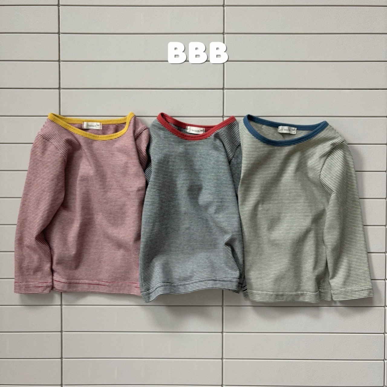 韓国子供服 / 26Autumn / 〖取寄〗BBB / ダダストライプTシャツ / ユニセックス / キッズ服 *XXS~XL*