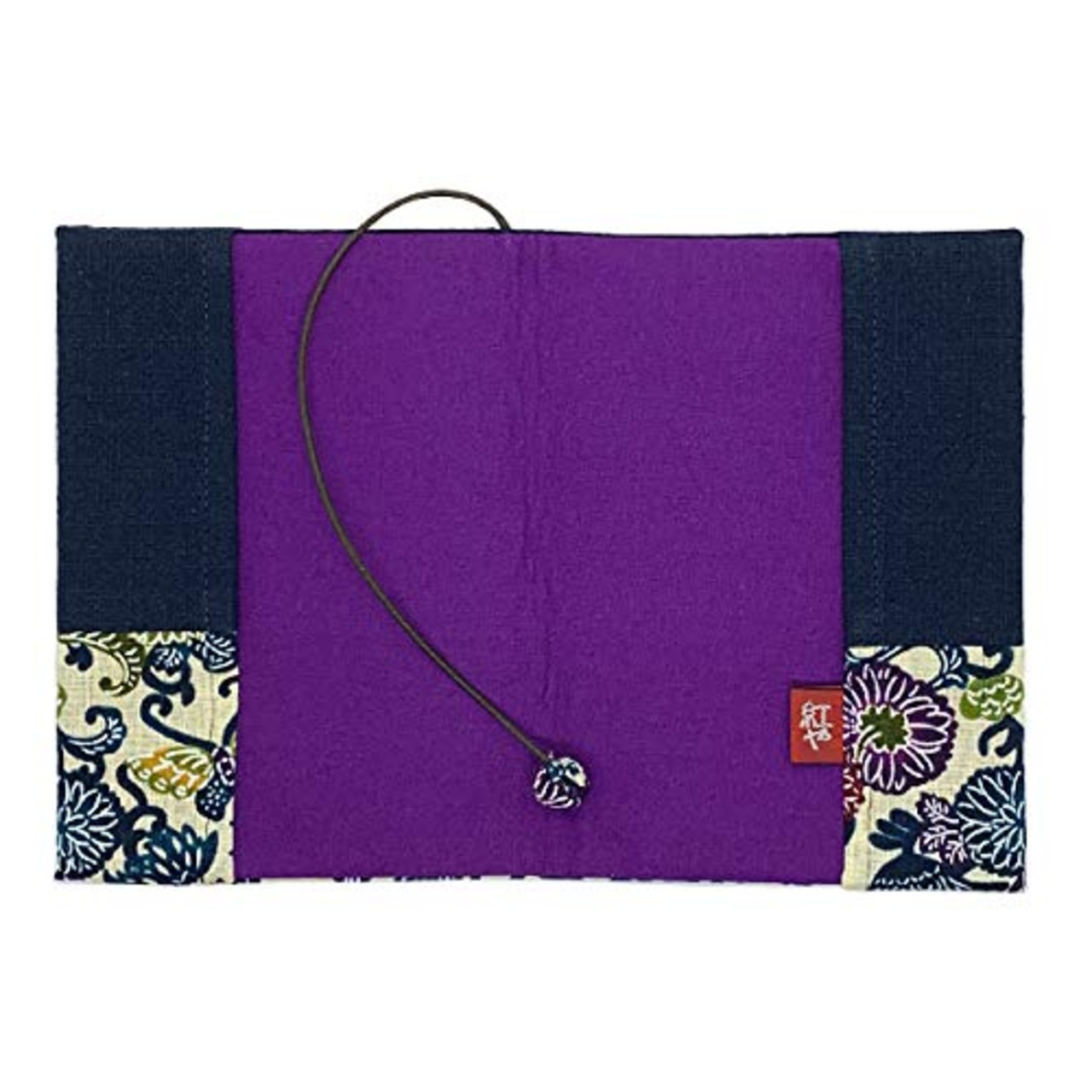 くば笠屋 ブックカバー 文庫本サイズ A6サイズ しおり付き 沖縄 お土産 紅型ブックカバー 半パープル 雑貨