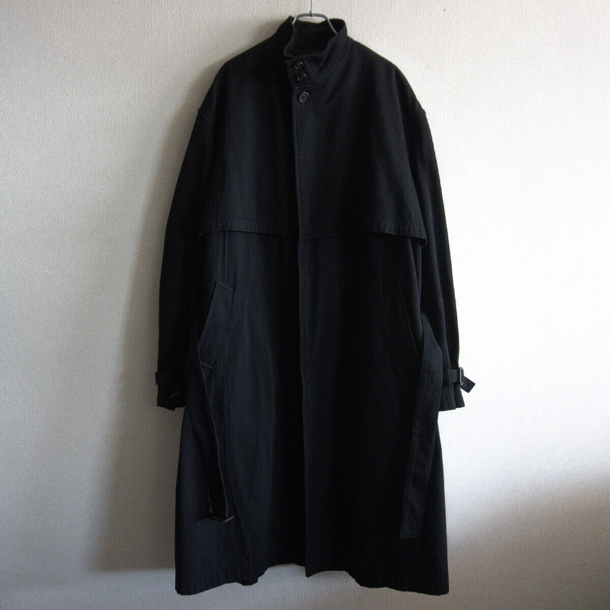 y's ワイズ　ヨウジヤマモト　ロング　ウールコート　黒 Y's（ワイズ） ヨウジヤマモト ロングコート アウター 前開きトッパー