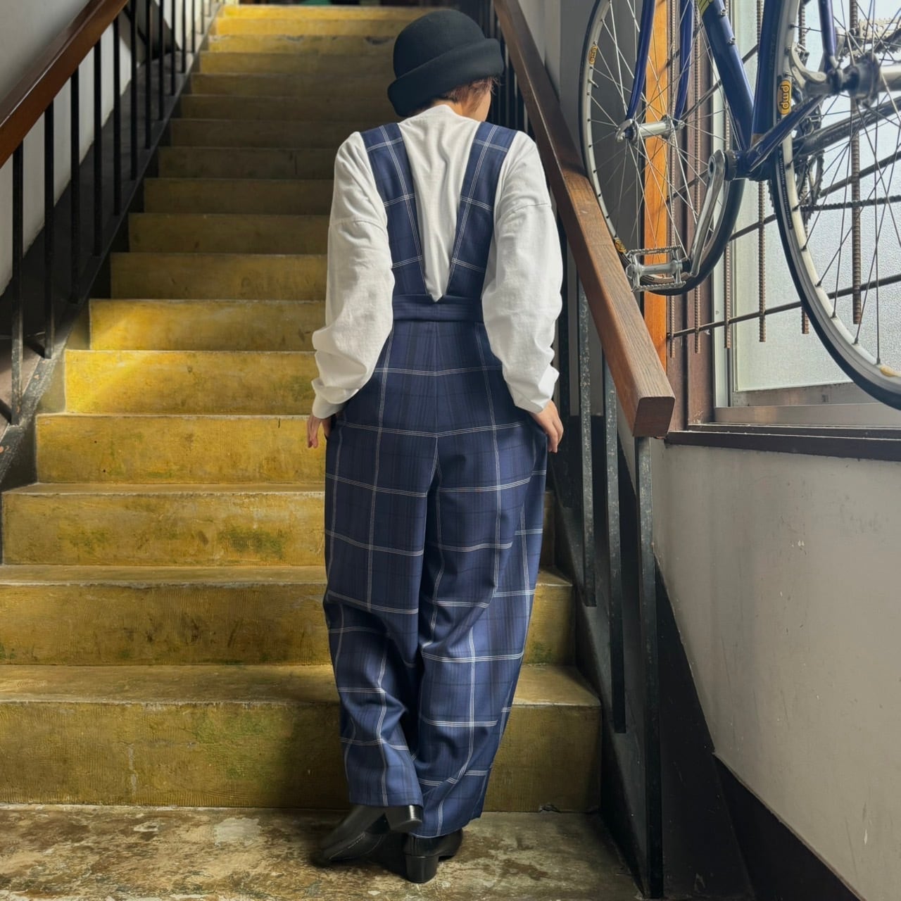 buoy buoy - T/W TWILL チェック柄サスペンダーパンツ | clever elephant