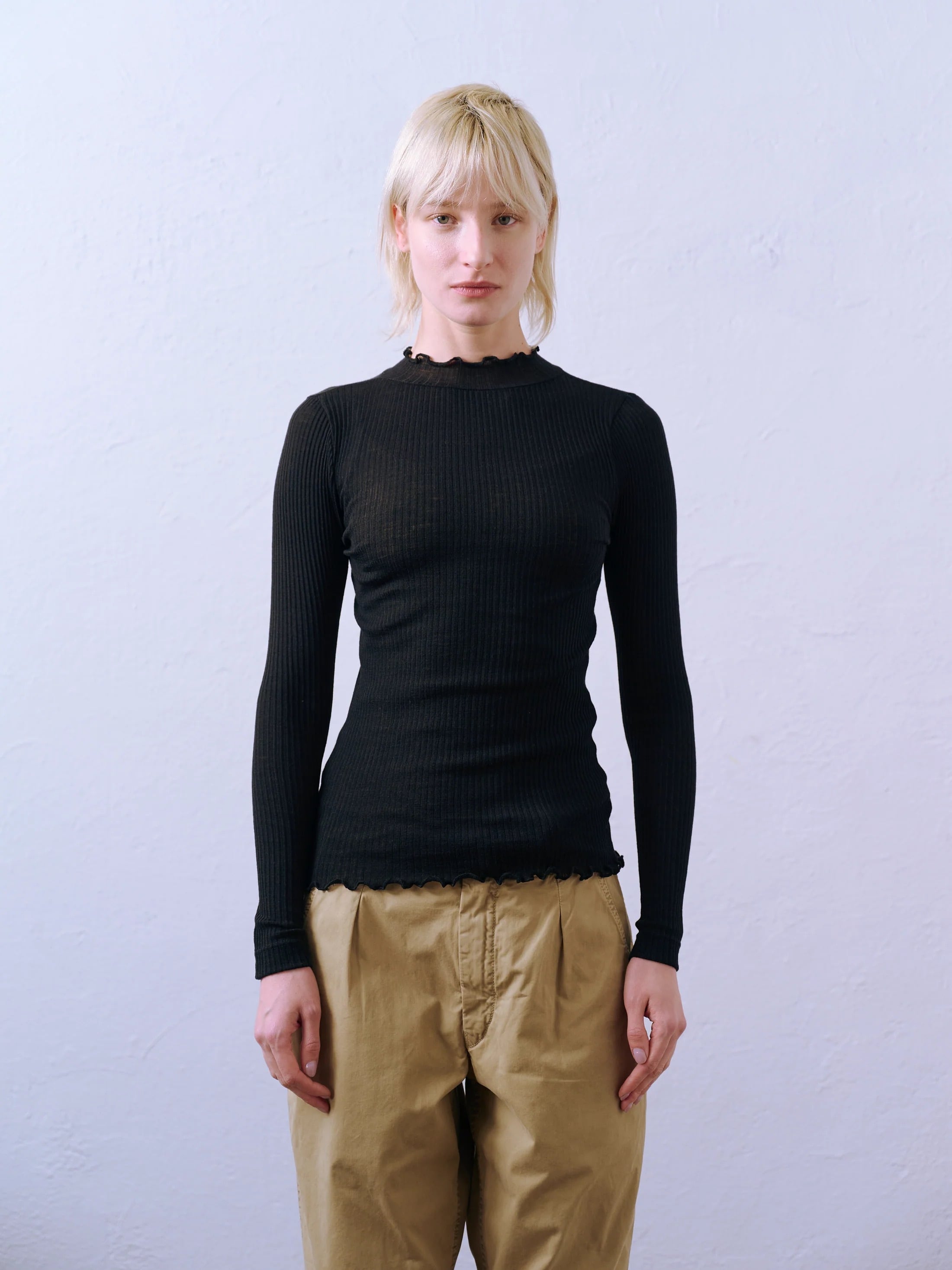 ウールシルクリブニット 新色追加・リバイバル】シルクカシミヤリブニット（ニット/セーター