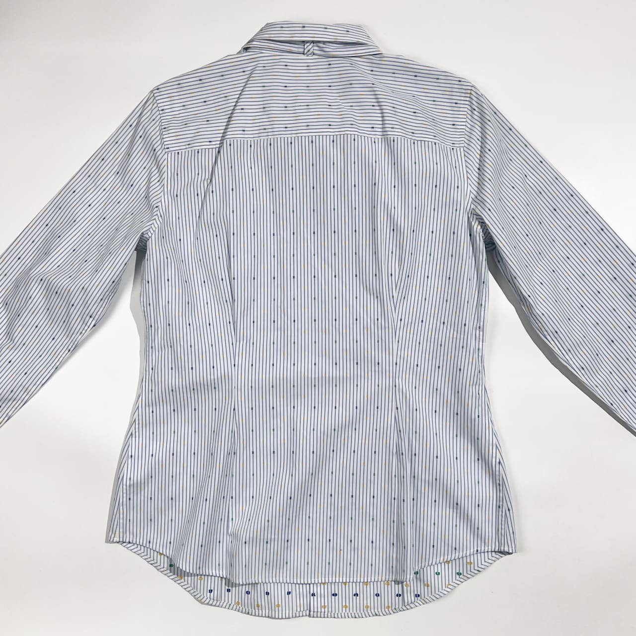 Brooks Brothers ブルックスブラザーズ TAILORED FIT タイ付き ストライプ ドット 長袖シャツ サイズ 8/ブルー系 レディース