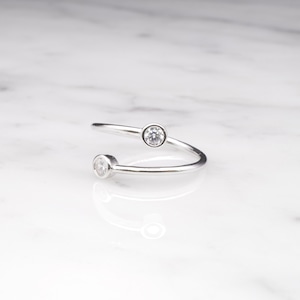 【RESTOCK】S925 DOUBLE CIRCLE ZICONIA RING SILVER