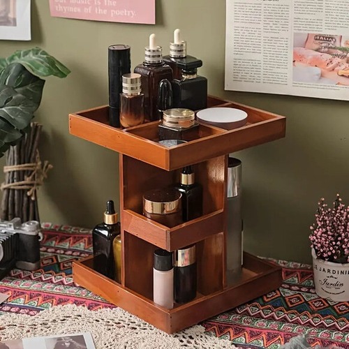 メイクアップ収納棚 化粧品収納棚 木製 引き出し付 メイク収納 大容量 小物収納 デスク収納 おしゃれ 北欧