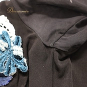 社交ダンス 衣装 トップス ブラウス ブラック系 チャコットロイヤルダンス Chacott ROYAL DANCE 黒 青 緑 花 刺繍 練習 レッスン 伸縮 ストレッチ かわいい 透け感 上品 長袖 ダンス衣装 イベント ステージ ブルー系 グリーン系