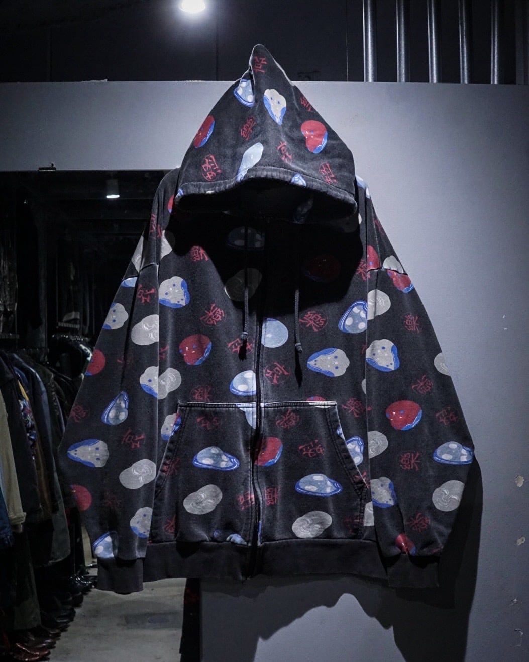 add (C) vintage】“喜怒哀楽” Design Loose Zip Up Hoodie | Caka(カカ
