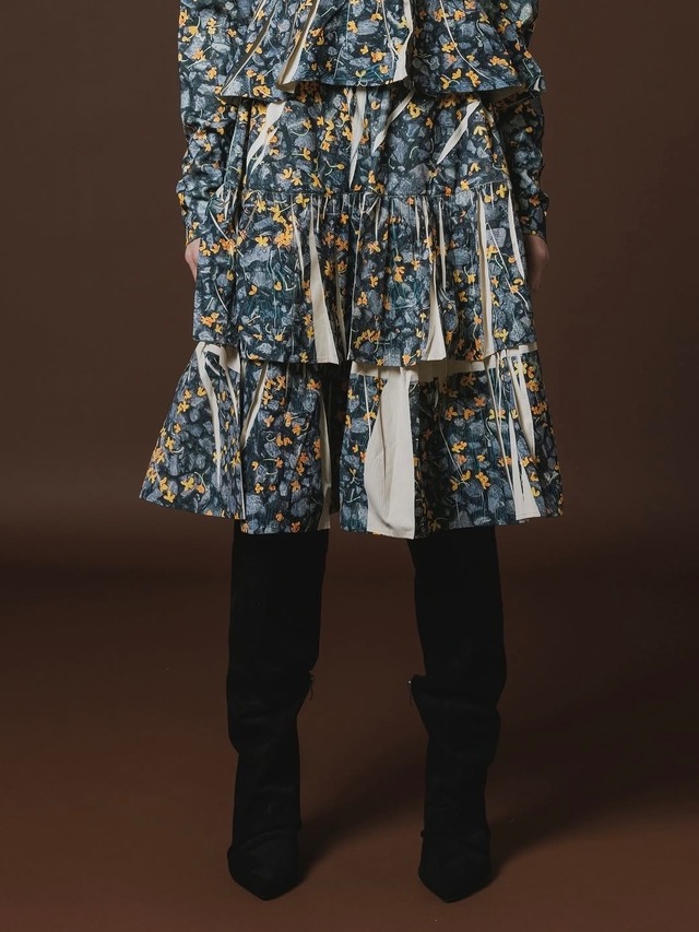 【26AW】NONTOKYO ノントーキョー / スカート / DIRECT PRINT RIB GATHER SKIRT
