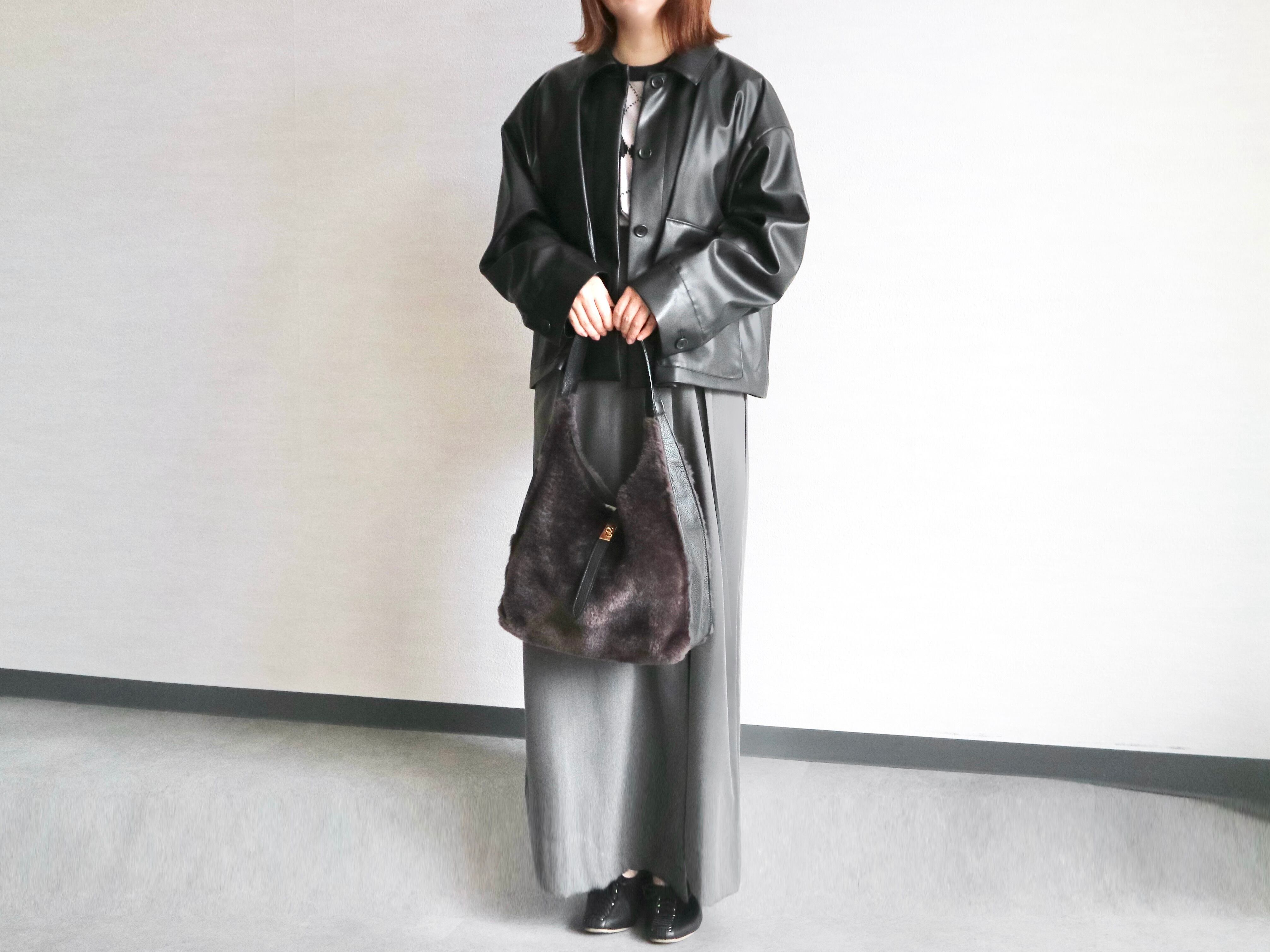 2024年♥VIOLAd'ORO♥イタリア本革♥A4収納可♥ VIOLAd'ORO ヴィオラドーロ】-ELMO- ITALIAN LEATHER×ECO FUR TOTE BAG