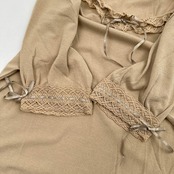 INGEBORG インゲボルグ レース フリル 半袖 カットソー Tシャツ Mサイズ/ベージュ系/レディース ピンクハウス レトロ