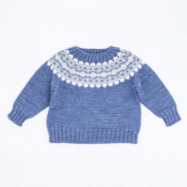 MERINO WOOL KNITTED SWEATER BLUE