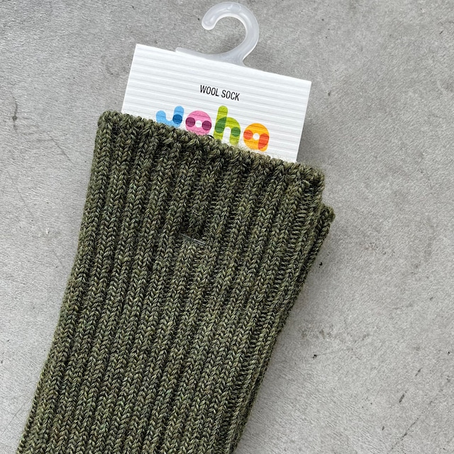 ⚫︎joha/wool ribsocks 【60016/moss】